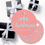 Retro Vintage Rosa och Blue God jul Gåvor Etiketter<br><div class="desc">Favorittaggar för Retro-Vintage och Rosa för blått God jul</div>