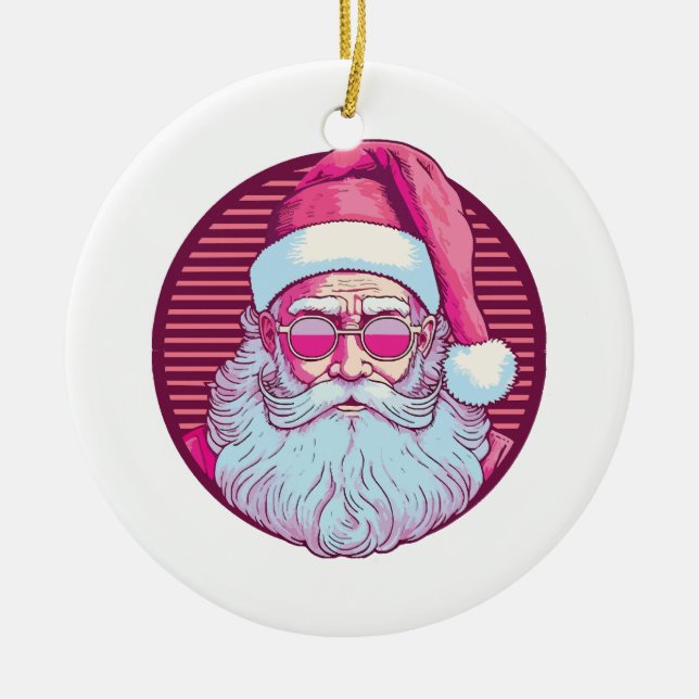 Retro vintage rosa tomte  julgransprydnad keramik (Framsidan)