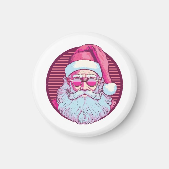 Retro vintage rosa tomte  magnet (Framsidan)