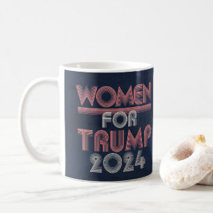 Retro Vintage Rosa Women for Trump 2024 Kaffemugg