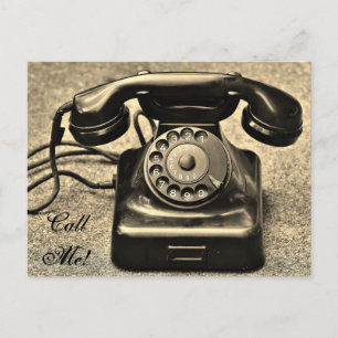 Retro Vintage Roterande Telefon Ringer Postkort Vykort