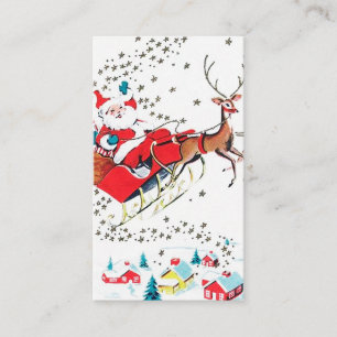 Retro vintage Santa add-meddelande Visitkort