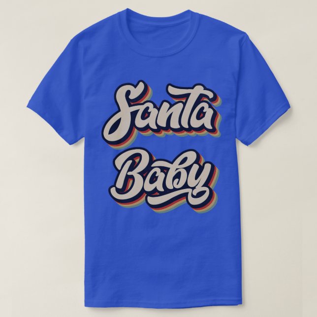 Retro Vintage Santa Baby T Shirt (Design framsida)