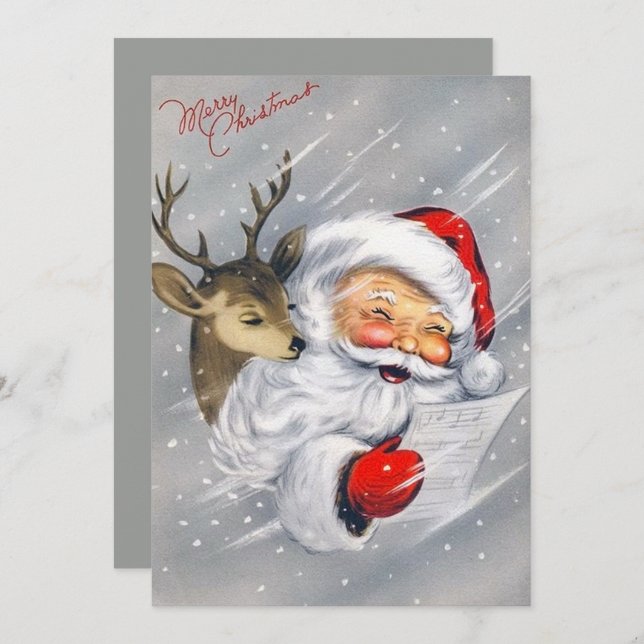 Retro vintage Santa Helgdag (Fram/baksida)