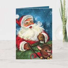 Retro vintage Santa Helgdag Helgkort