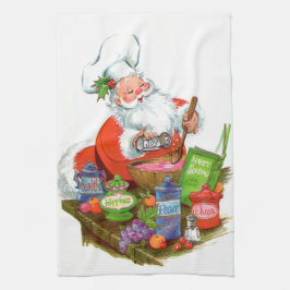 Retro vintage Santa Helgdag Kökshandduk