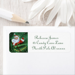 Retro vintage Santa Helgdag Returadress Etikett