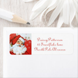 Retro vintage Santa Helgdag Returadress Etikett