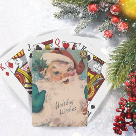 Retro Vintage Santa med Candy cane jul Casinokort