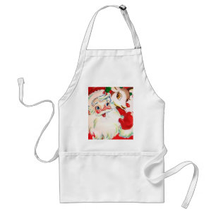 Retro Vintage Santa och renar julklapp Förkläde
