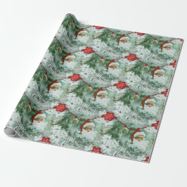 Retro Vintage Santa Vignette Wrapping Papper Presentpapper