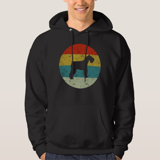 Retro vintage Schnauzer Hoodie (Framsida)