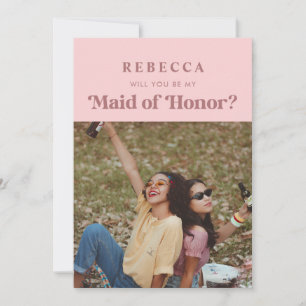 Retro Vintage Script Photo Maid of honor Frieri Meddelande