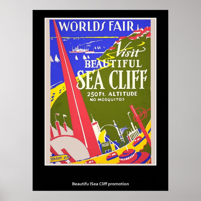 Retro Vintage Sea Cliff Poster (Framsidan)