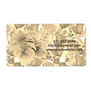 Retro vintage sepia beige monstera tropiska löv fraktsedel