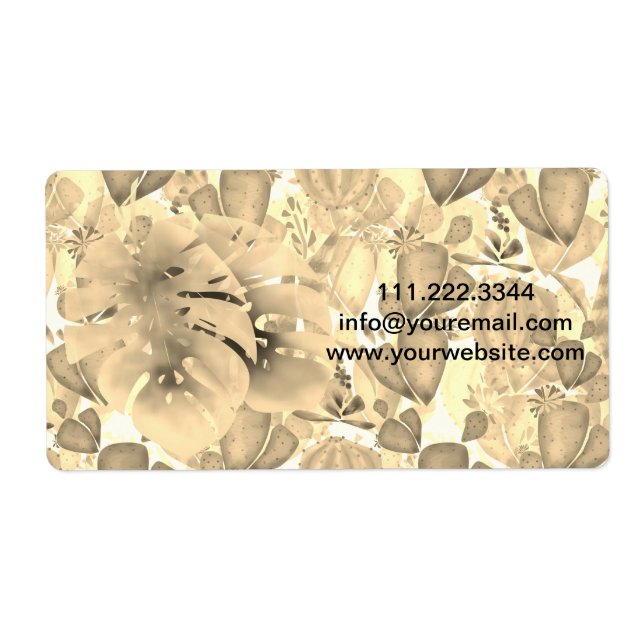 Retro vintage sepia beige monstera tropiska löv fraktsedel (Framsidan)