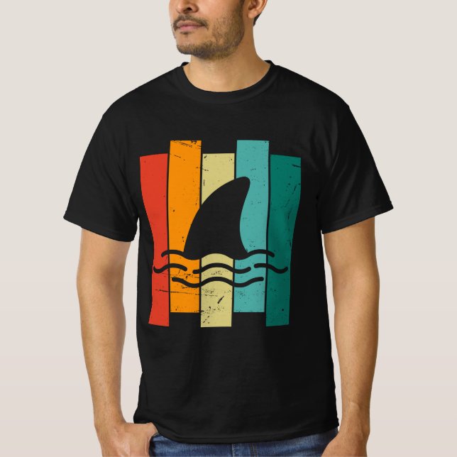 Retro Vintage Shark FIN T Shirt (Framsida)