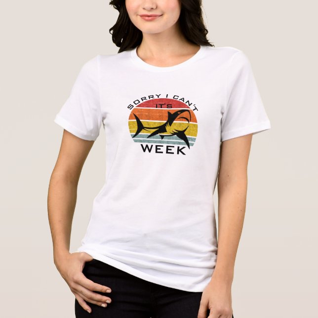 Retro Vintage Shark Womens Week End Shirt T (Framsida)