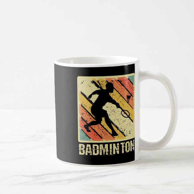 Retro Vintage Shuttle Player Badminton Kaffemugg (Höger)