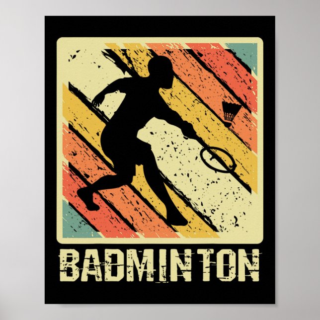 Retro Vintage Shuttle Player Badminton Poster (Framsidan)
