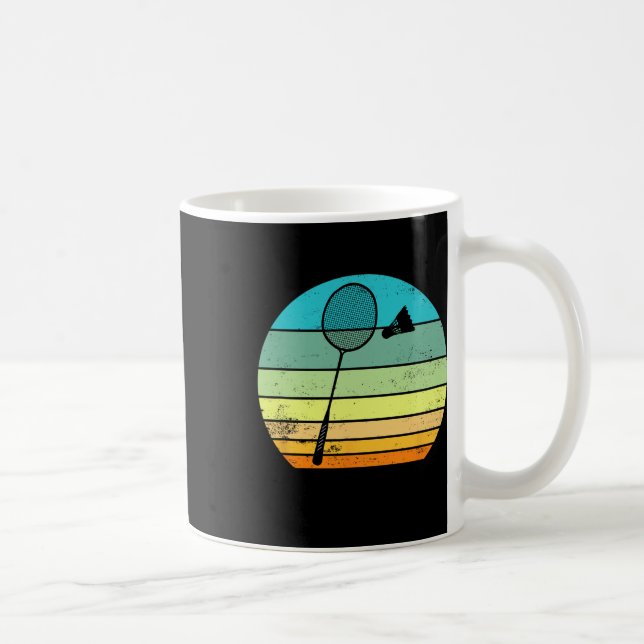 Retro Vintage Shuttle Racket Badminton Player Kaffemugg (Höger)