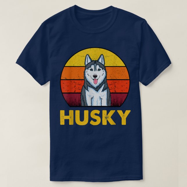 Retro Vintage Siberian husky T Shirt (Design framsida)