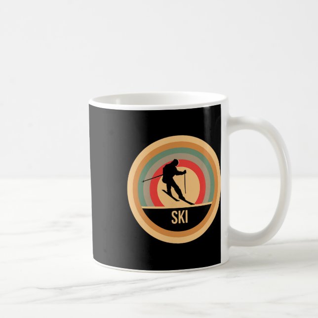 Retro Vintage Skidåkning - skidåkare  Kaffemugg (Höger)