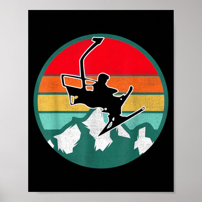Retro vintage skidåkning snö  poster (Framsidan)