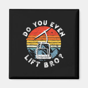 Retro Vintage Skidor Lyfter Du Ens Bro 2 Magnet