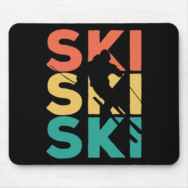 Retro Vintage Skidpresent För Skidåkare  Musmatta (Framsidan)