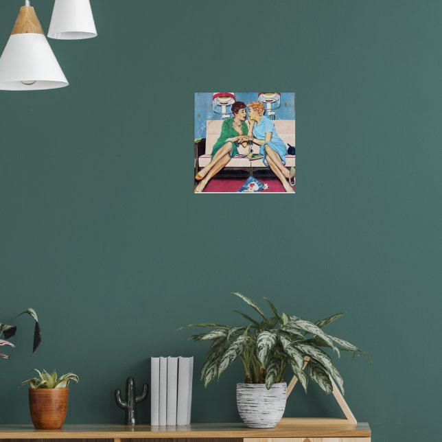 Retro vintage skönhetsverket dam poster (Vardagsrum 1)