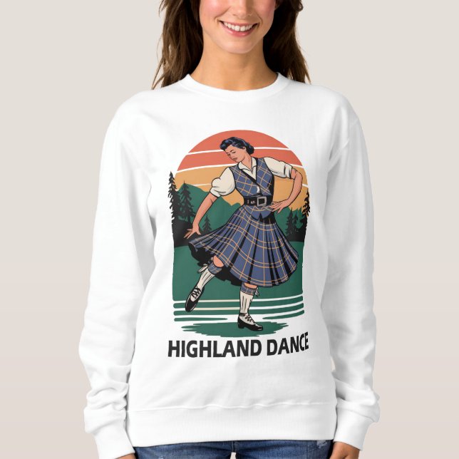 Retro Vintage skotsk Highland-dansdesign present  T Shirt (Framsida)