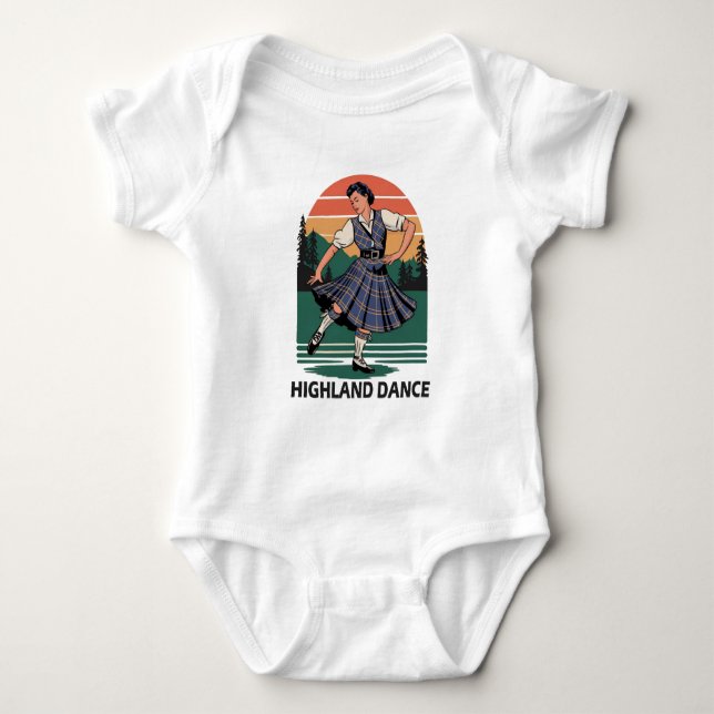 Retro Vintage skotsk Highland-dansdesign present  T Shirt (Framsida)