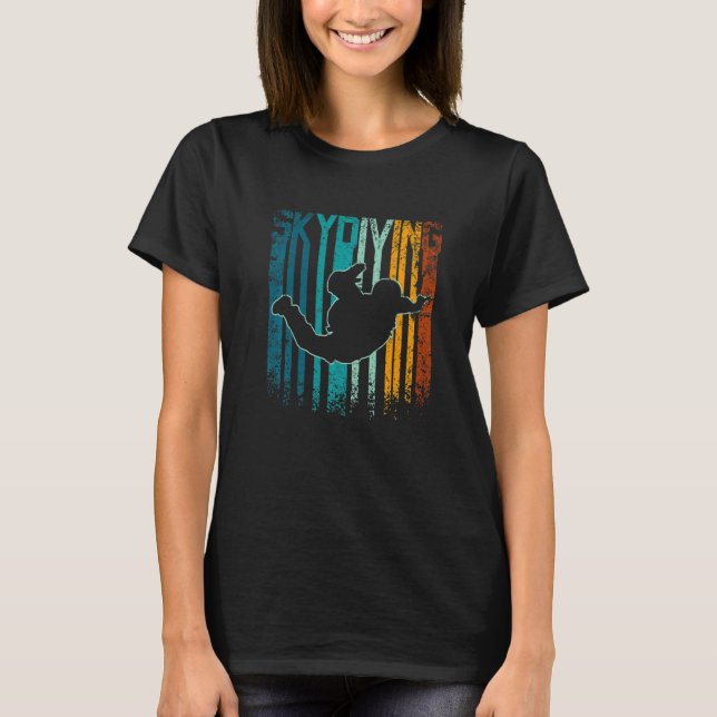 Retro Vintage skydiving T Shirt (Framsida)