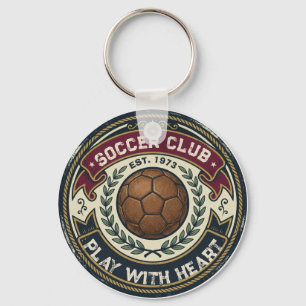 Retro Vintage Sliten Fotbollsklubbsmärke Nyckelring