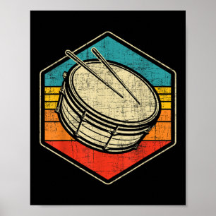 Retro Vintage Snare-trumma - Marching Band Drumlin Poster