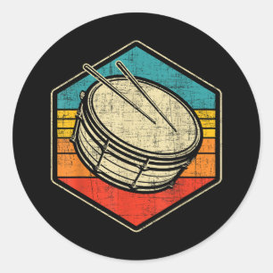 Retro Vintage Snare-trumma - Marching Band Drumlin Runt Klistermärke