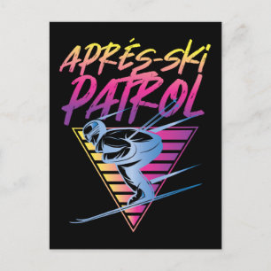 Retro Vintage Snö 80s Apres Ski Patrol Helg Vykort