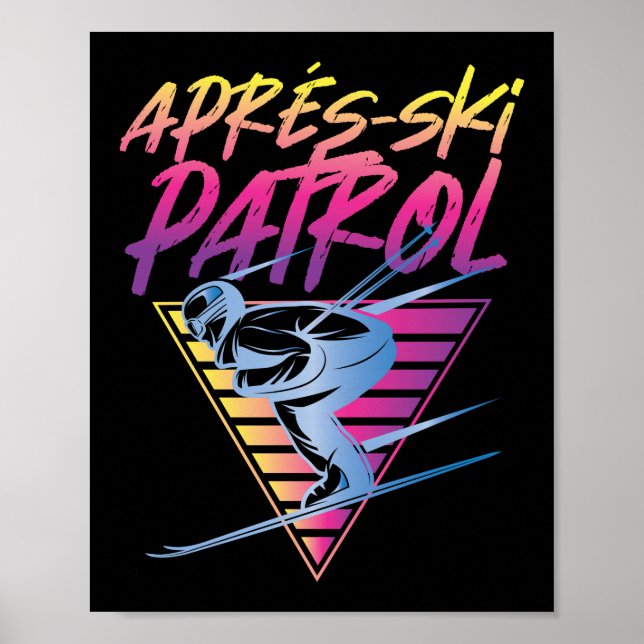 Retro Vintage Snö 80s Apres Ski Patrol Poster (Framsidan)