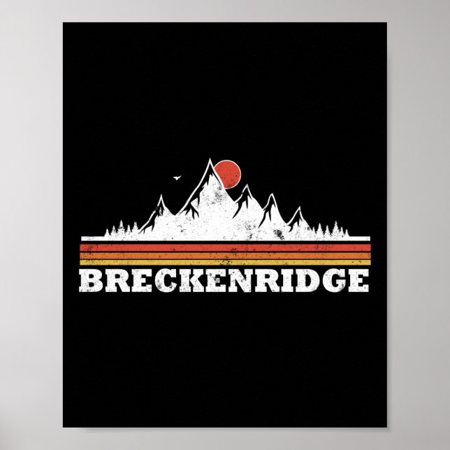 Retro Vintage Snö Ski Breckenridge Poster (Framsidan)