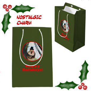 Retro Vintage Snögubbe jul Ornament Grönt