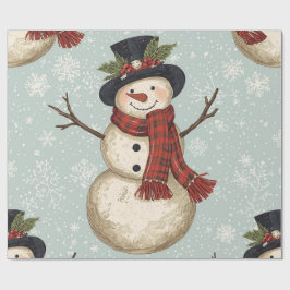 Retro Vintage Snömannen Söt Jul Presentpapper