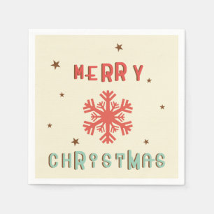 Retro Vintage Snowflake God jul Napkins Pappersservett