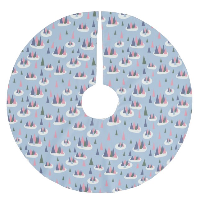 Retro Vintage Snowy Julgransmatta Borstad Polyester (Framsidan)