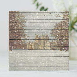 Retro
 | Vintage Snowy Winter Castle Scenery Julkort