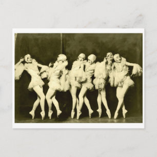Retro Vintage Snygg dansking av dambalen Dance Vykort