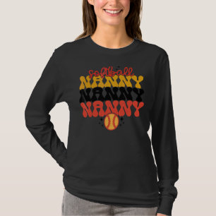 Retro Vintage Softball Nanny Game Day Vibes Mor T Shirt