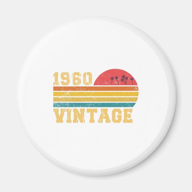 Retro Vintage Solnedgång 1960 Födelsedag    Magnet (Framsidan)