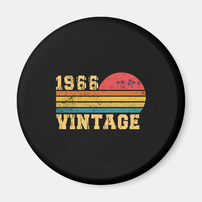 Retro Vintage Solnedgång 1966 Födelsedag Magnet (Framsidan)