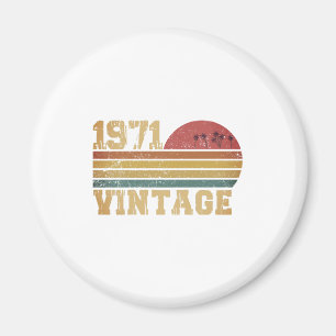 Retro Vintage Solnedgång 1971 Födelsedag Magnet